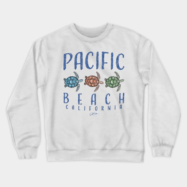 Pacific Beach, California Sea Turtles Crewneck Sweatshirt by jcombs